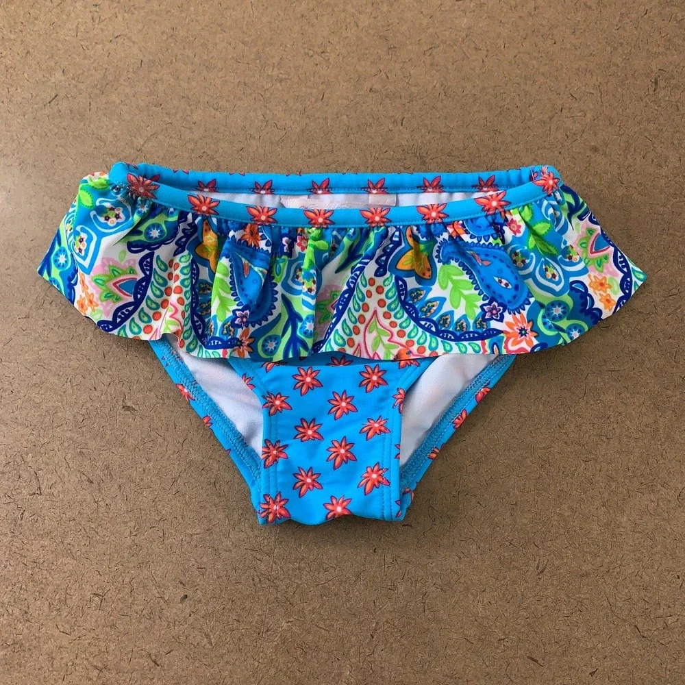 Baby Girls Size 18 Months Carter's‎ Pink Tommy Bahama Blue Print Bikini Bottoms